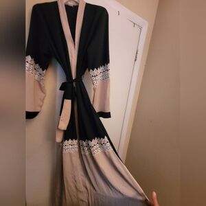 Navy and beige abaya